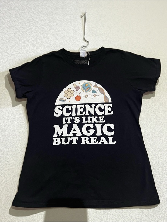Port and Company Tops - Port and Company Black 'Science It's Like Magic' Graphic Tee